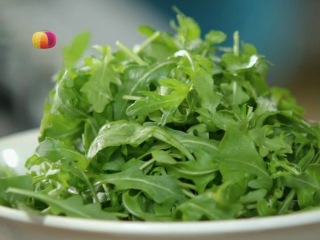 1. pasta with pesto 2. classic parmesan salad and chicory leaf salad 3. hot garlic bread